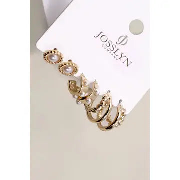 Gold Pearl Hoop Earrings