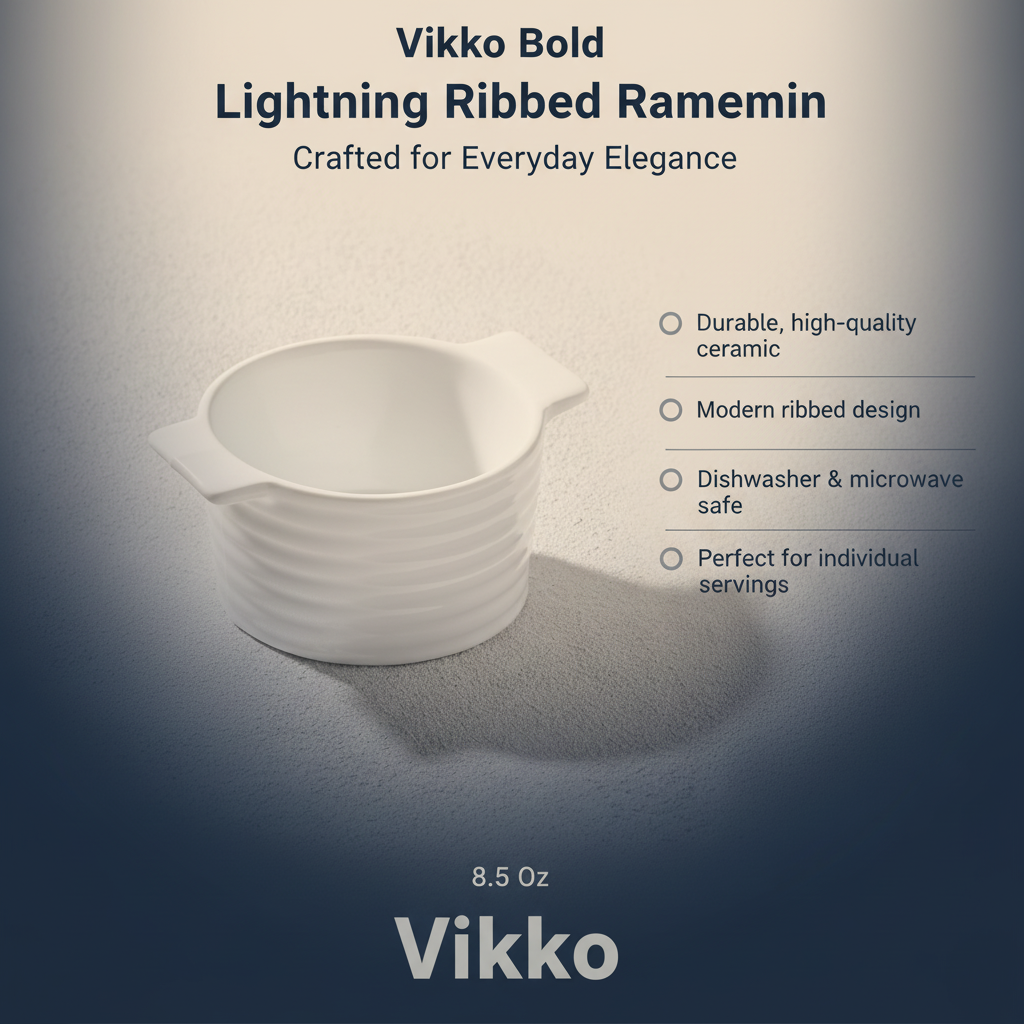 Vikko - Ramekin with Handles, White, 6 oz