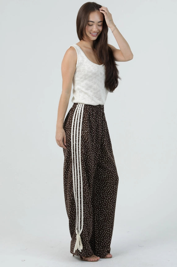 Polka Pants with Bow and Striped Sides