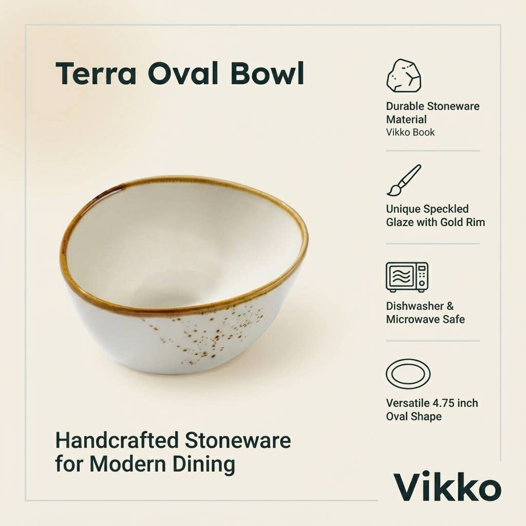 Terra 4.75 inch Oval Bowl Dap-White, 11 oz