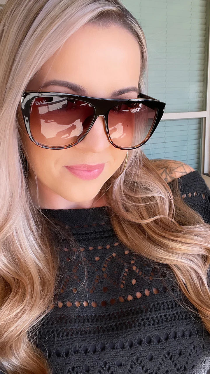 Ember in Black Gradient Cheetah Sunglasses