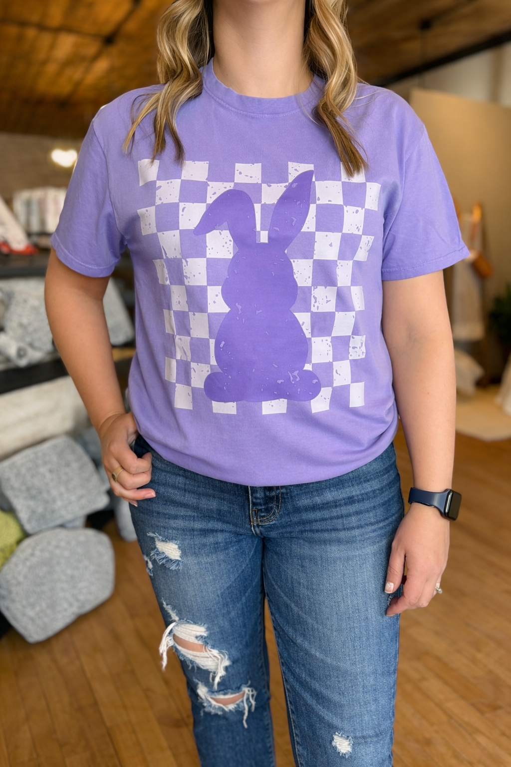 Checkered Bunny Tee