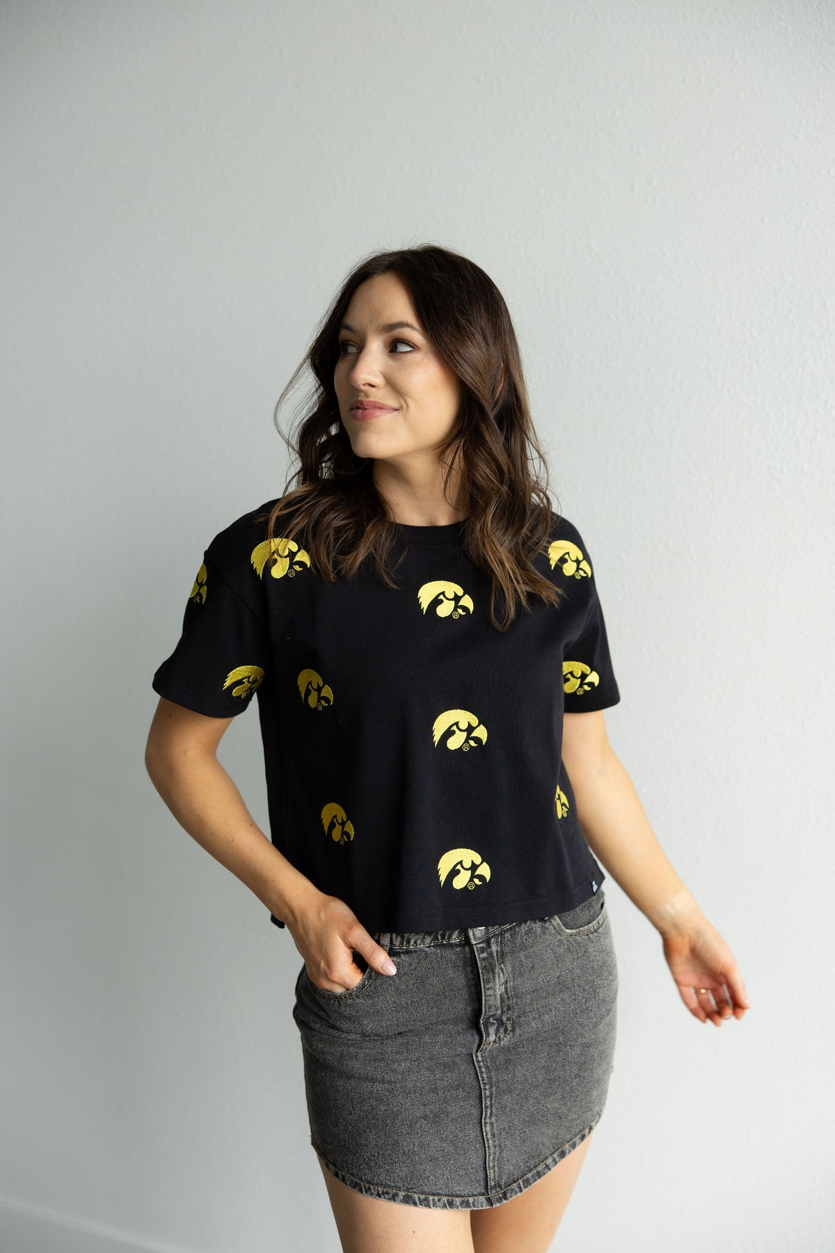 Iowa Ritter Multi Color Heavyweight Crop Tee
