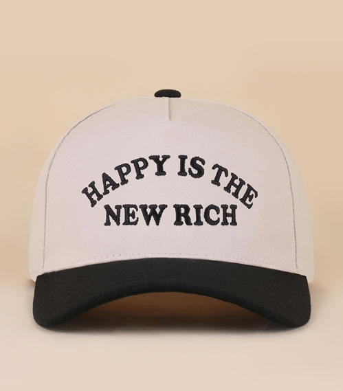 Happy is the new rich two tone snapback hat