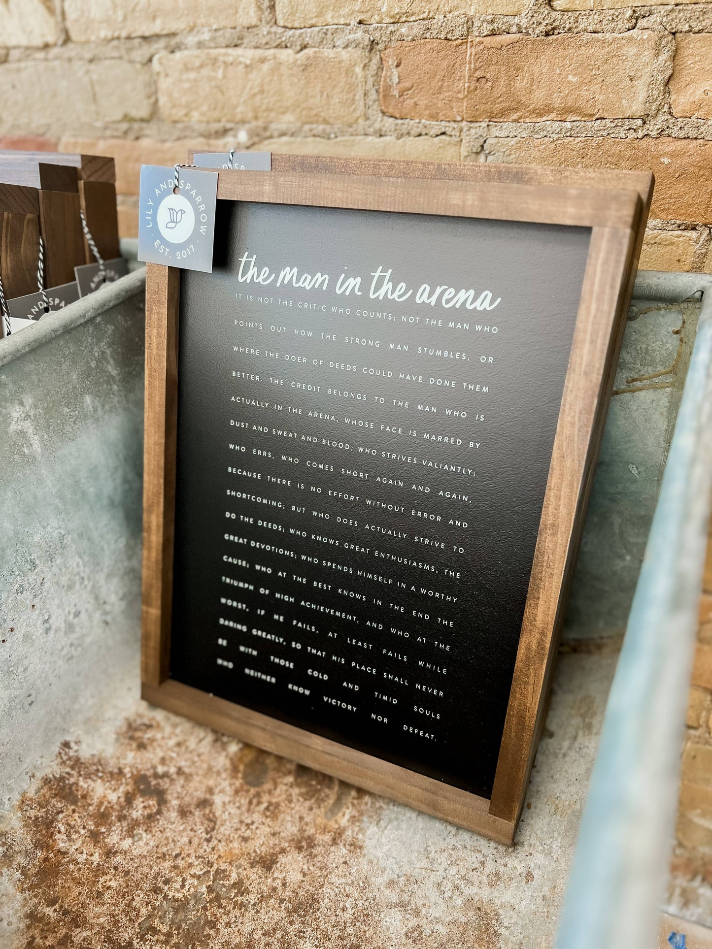 The Man in the Arena | Wall Decor Home Decor Made in the USA: 8x12"
