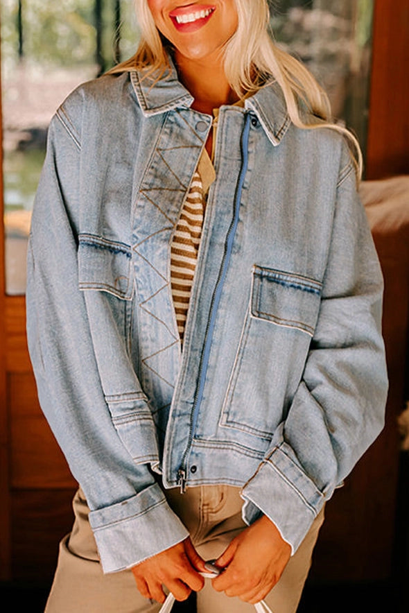 Beau Blue Washed Denim Jacket