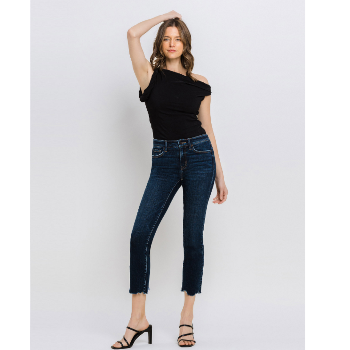 Vervet Carlene Mid Rise Crop Slim Straight