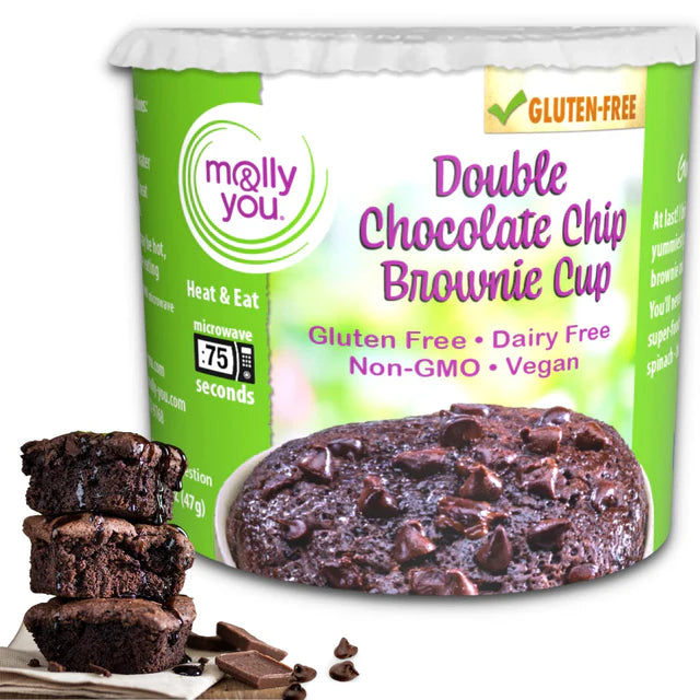 Gluten-Free Double Chocolate Chip Brownie Microwave Single