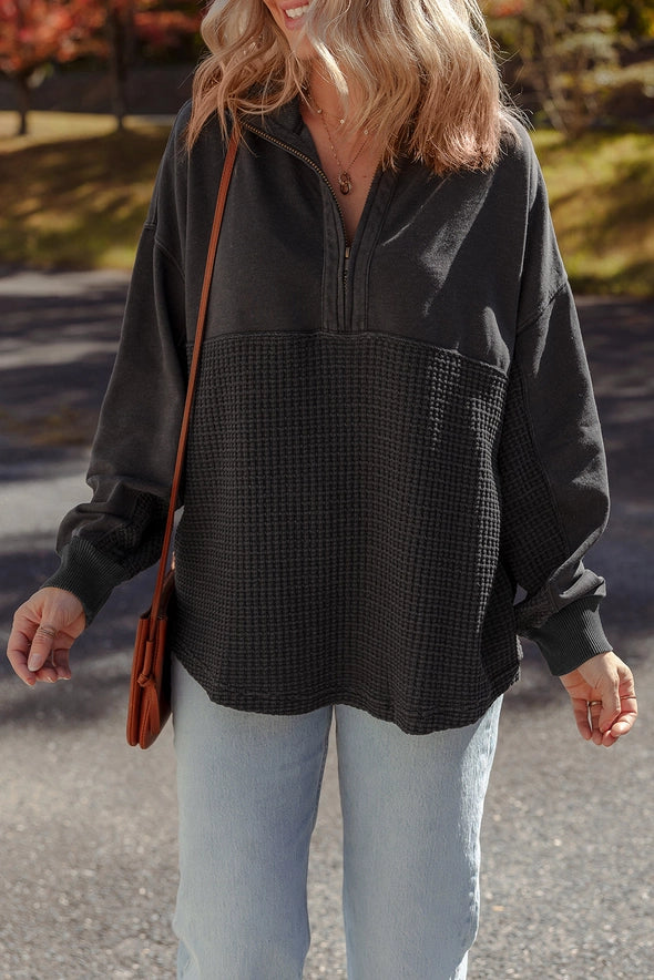Waffle Knit Half Zip