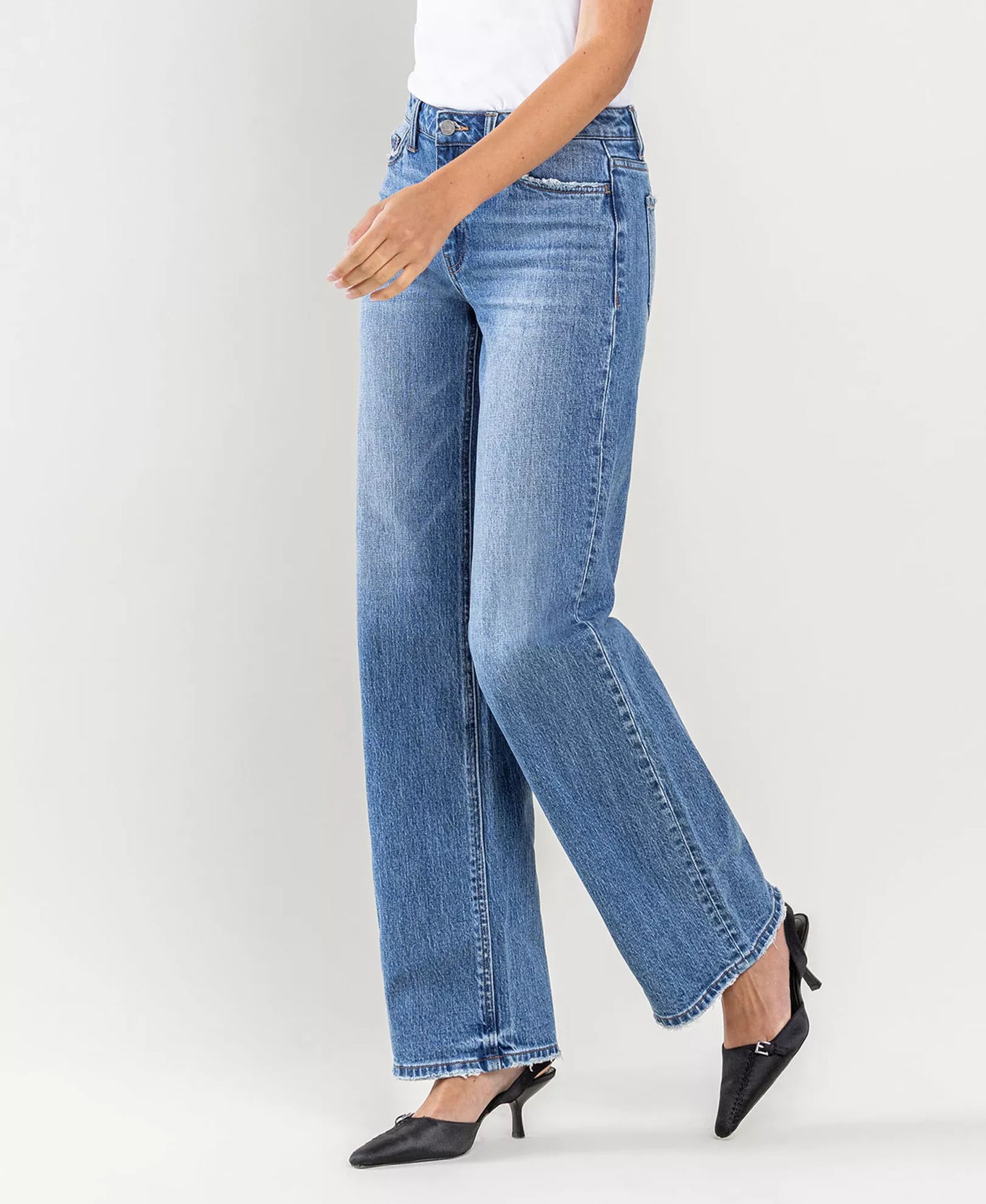 Astonishing High Rise Wide Leg Vervet Denim