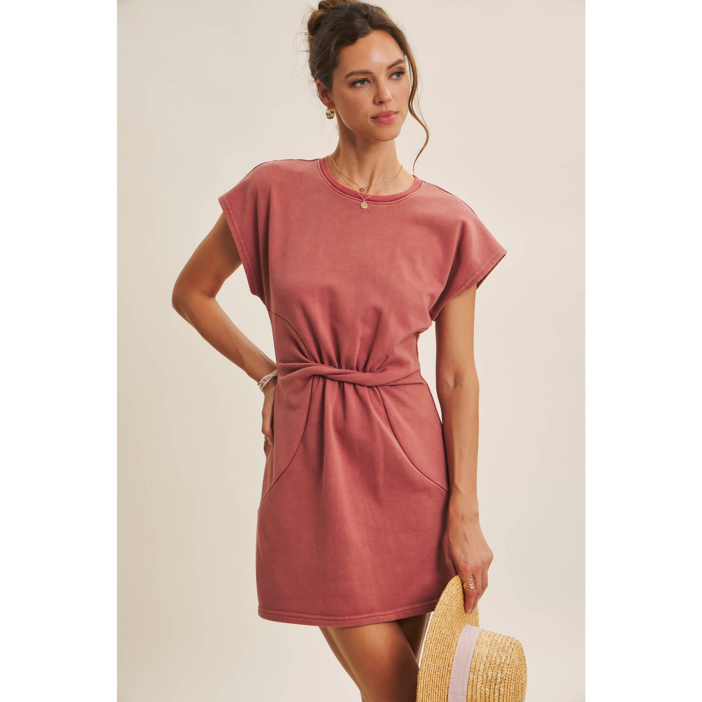 Twist Terry Mini Dress