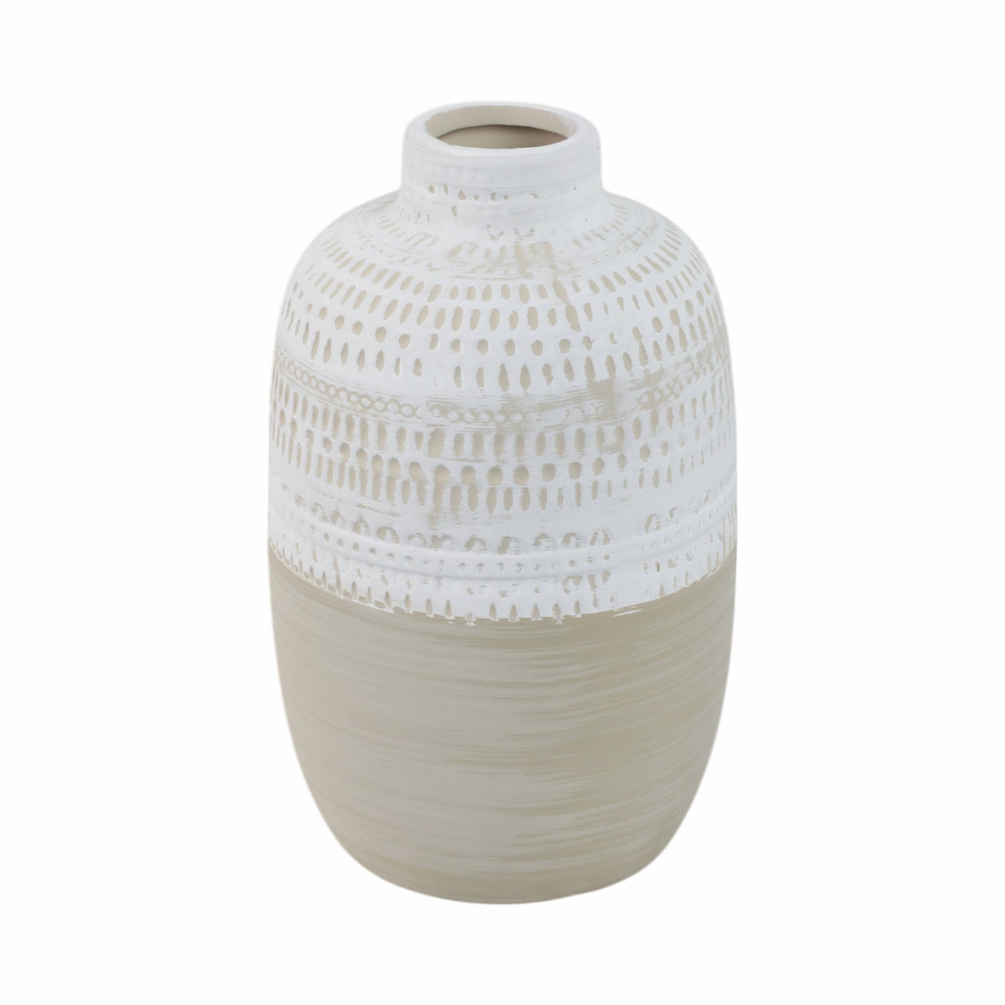 Ivory/Beige Ceramic Tribal Texture