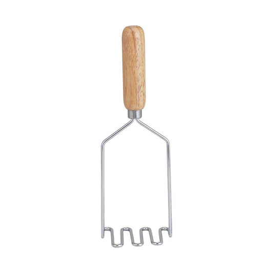Extra-Long Potato Masher – Wooden Handle, Stainless Steel