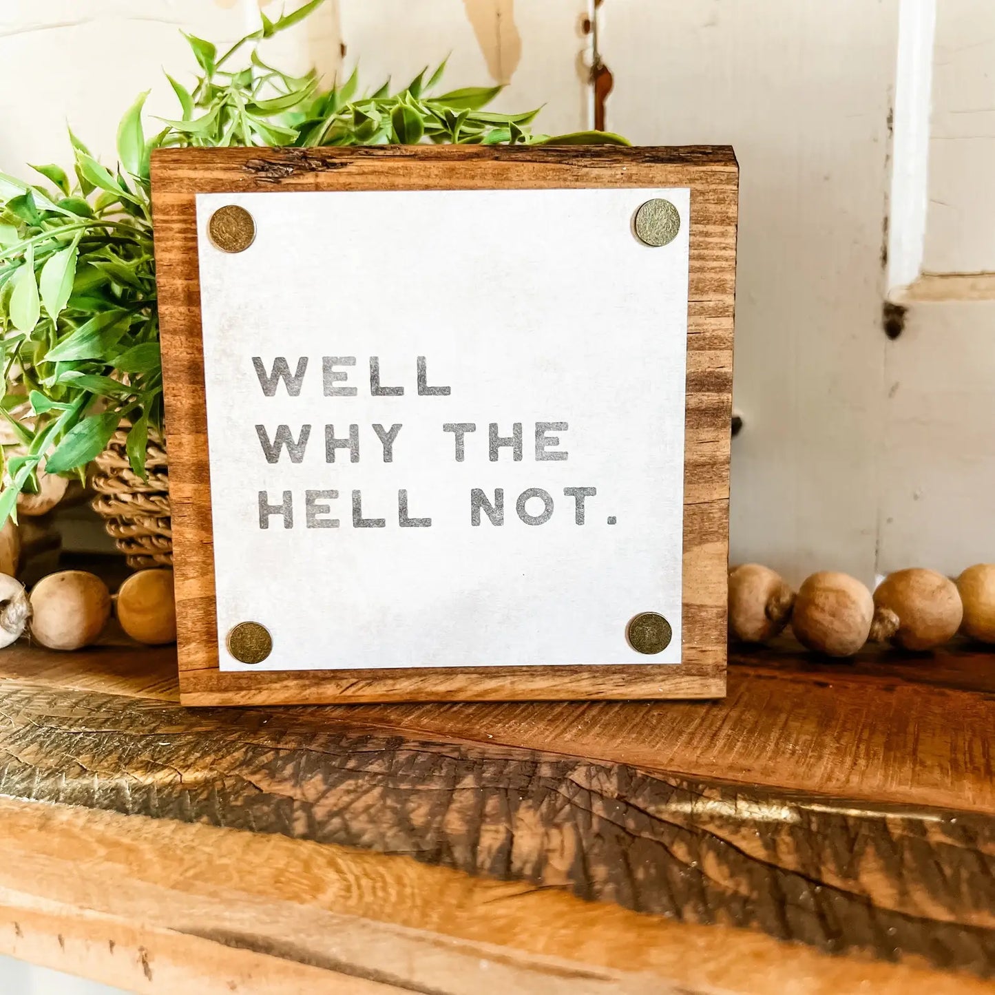 Funny Mini Wood Block Sign