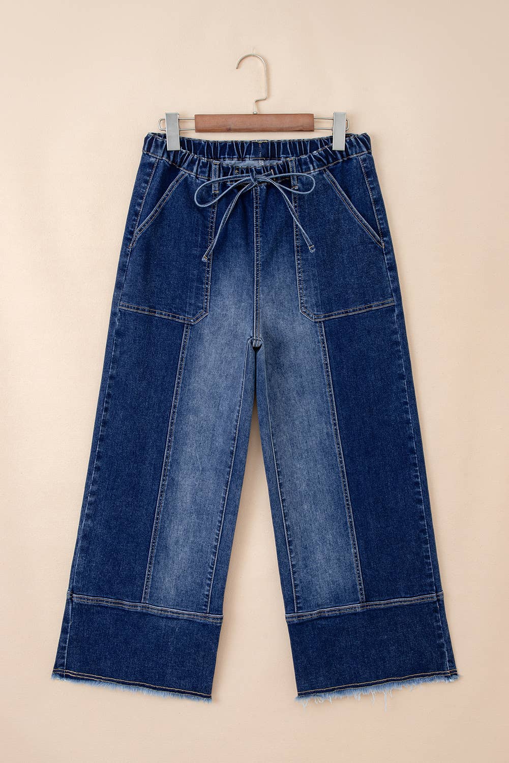 Raw Hem Wide Leg Denim Pants