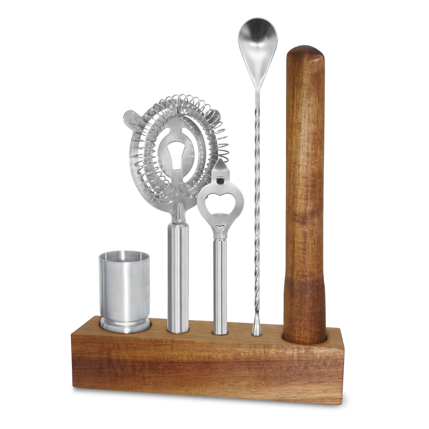 Bar Tool Set 6 pc - Acacia / Stainless Steel