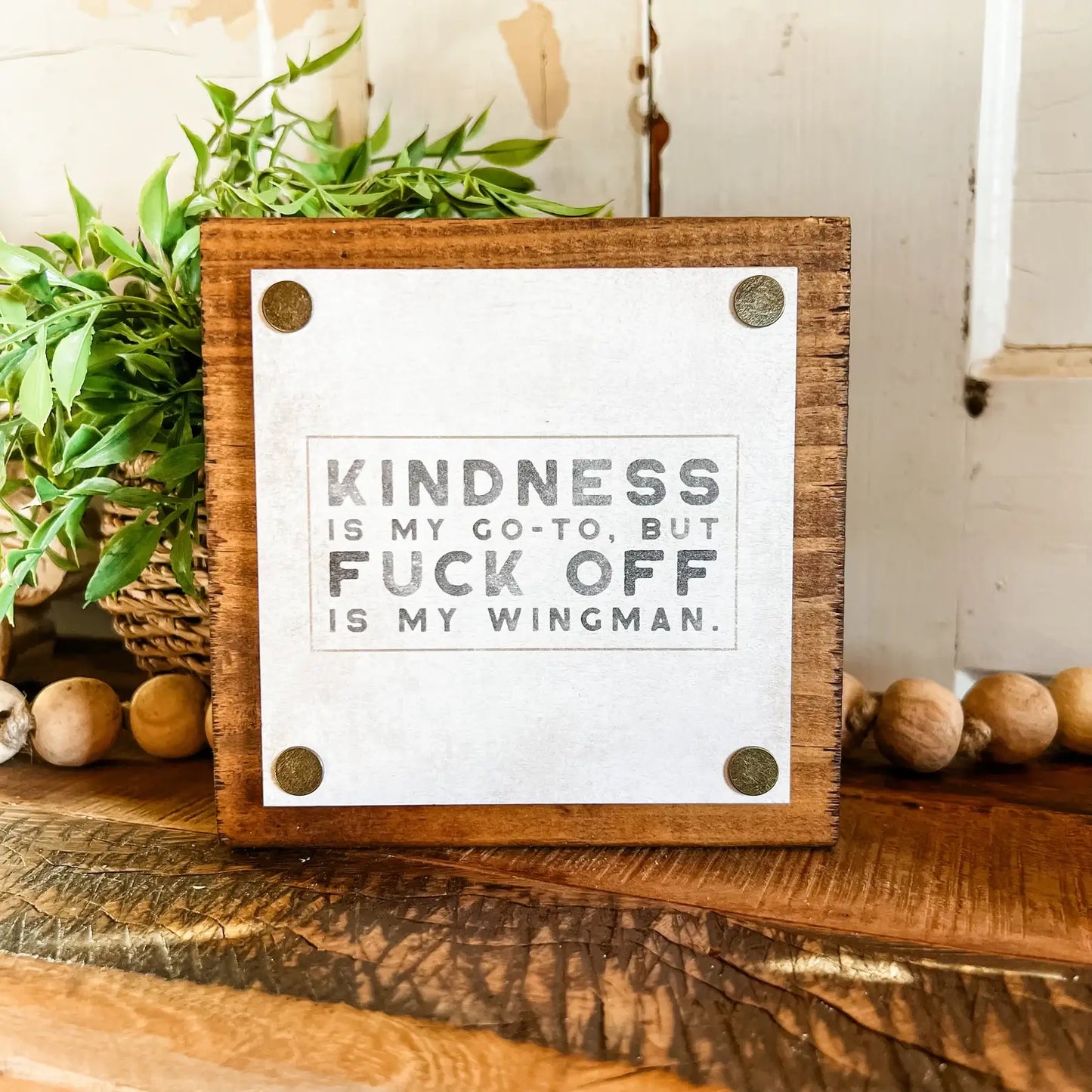 Funny Mini Wood Block Sign