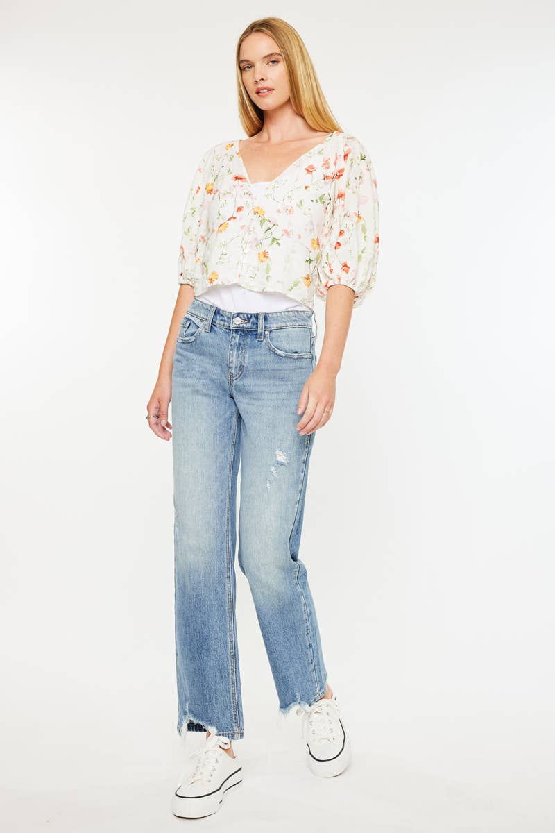 Kan Can Mid-Rise True Straight Jean