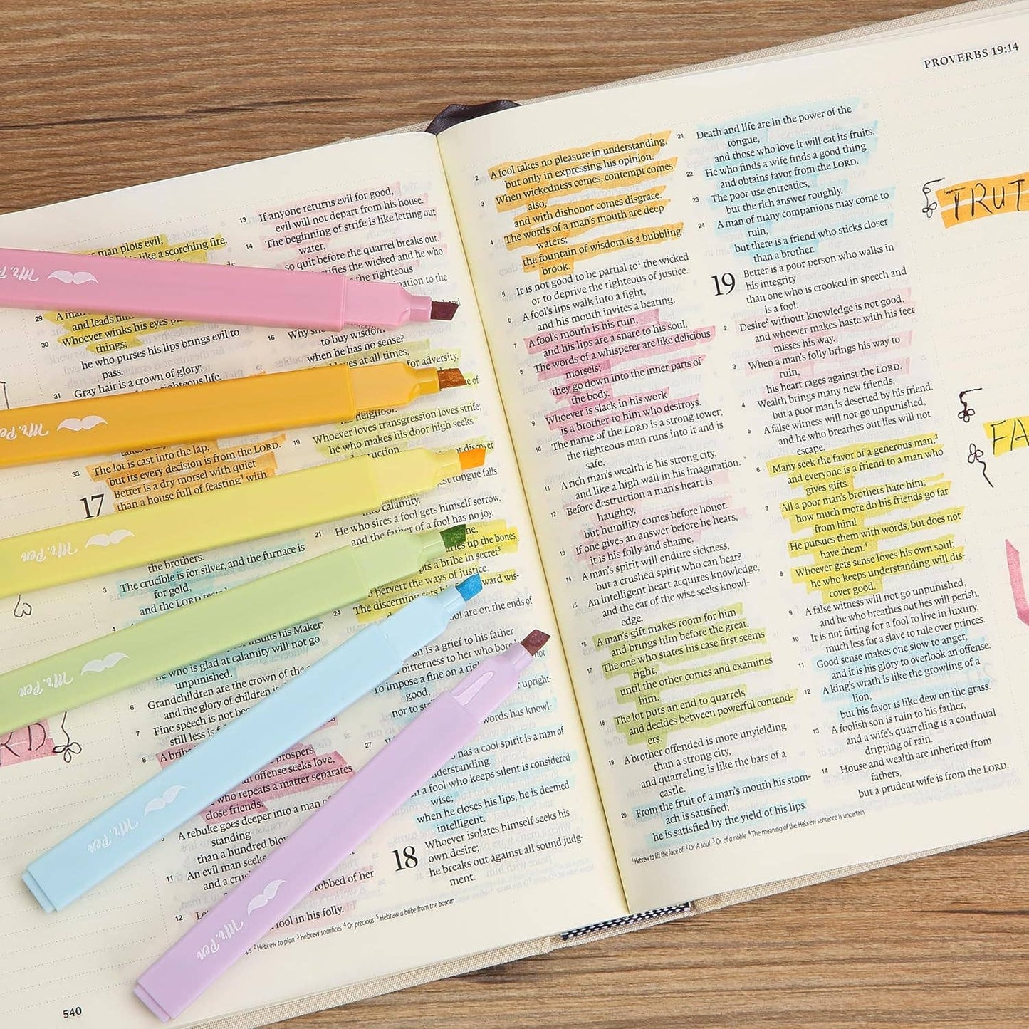Bible Safe Pastel Highlighters Set
