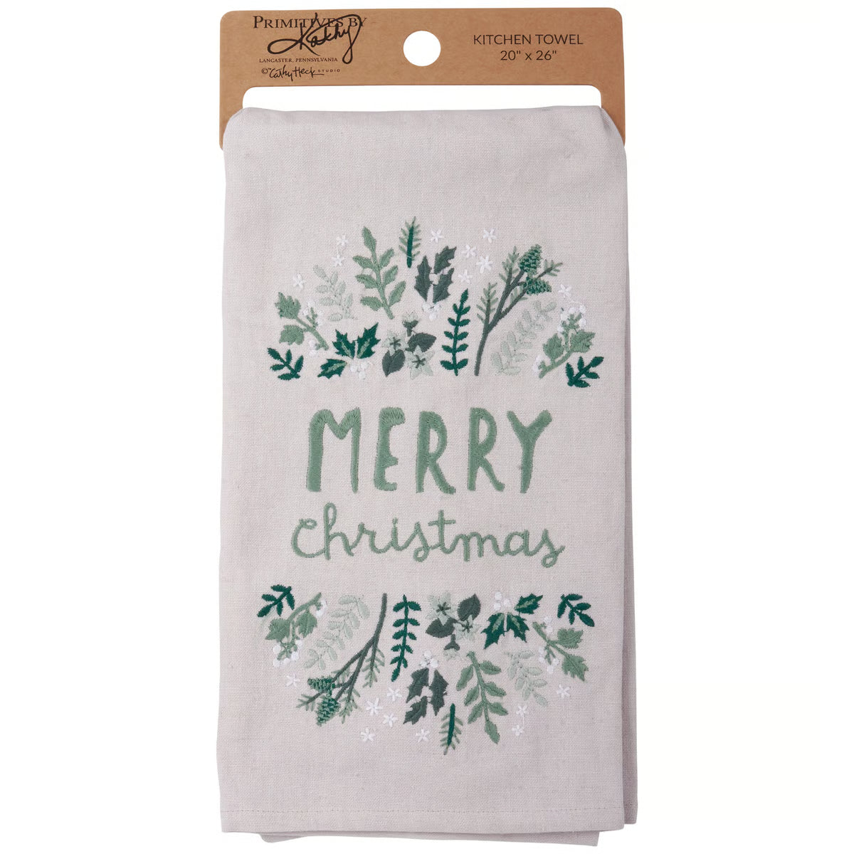 Merry Christmas Greens Kitchen Towel