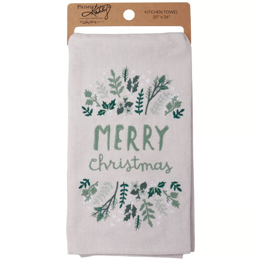 Merry Christmas Greens Kitchen Towel