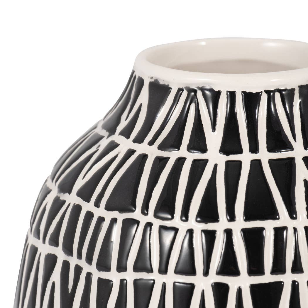 Black Ceramic Modern Tribal Pattern
