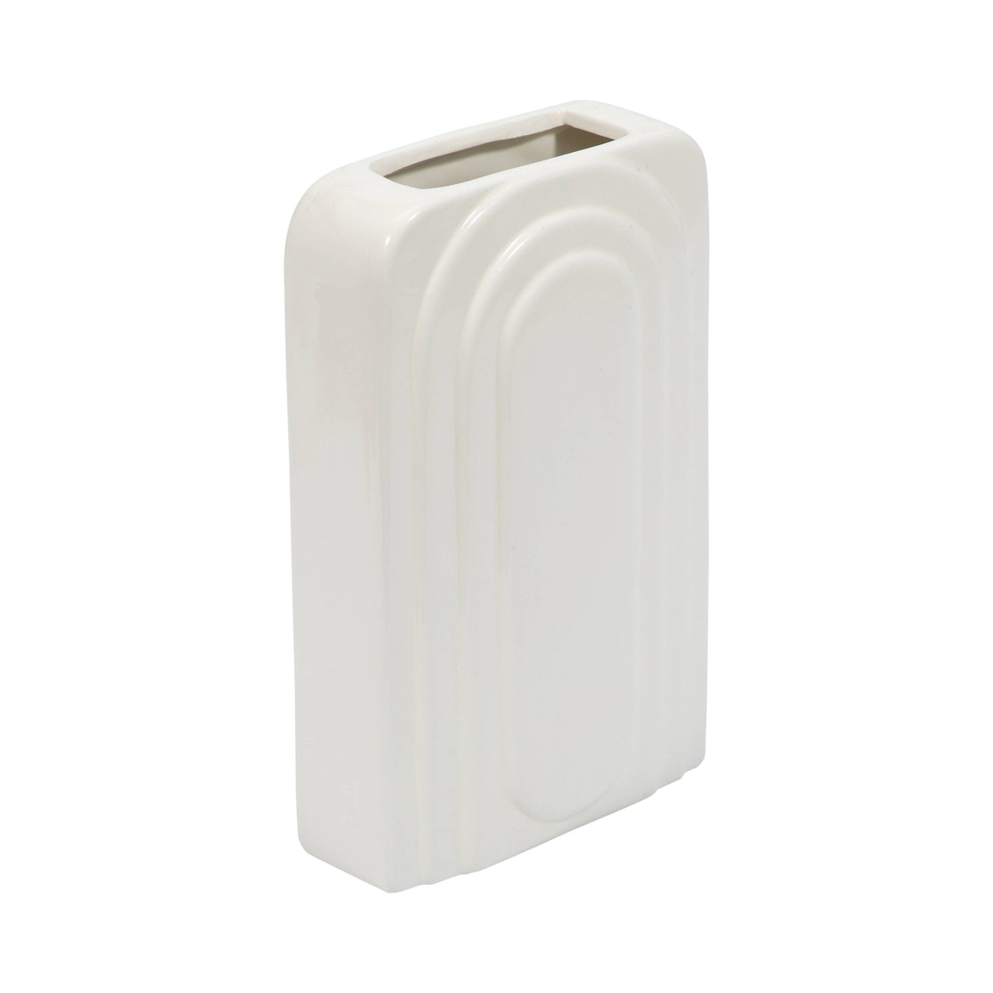 White Ceramic Rectangle Etched Arch