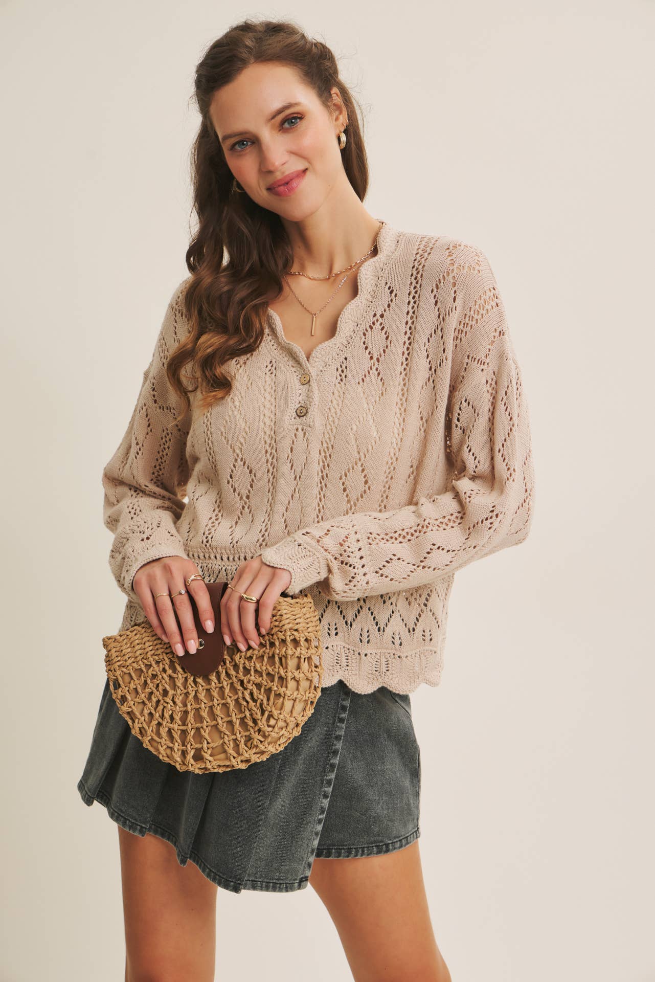 Crochet Scalloped Sweater