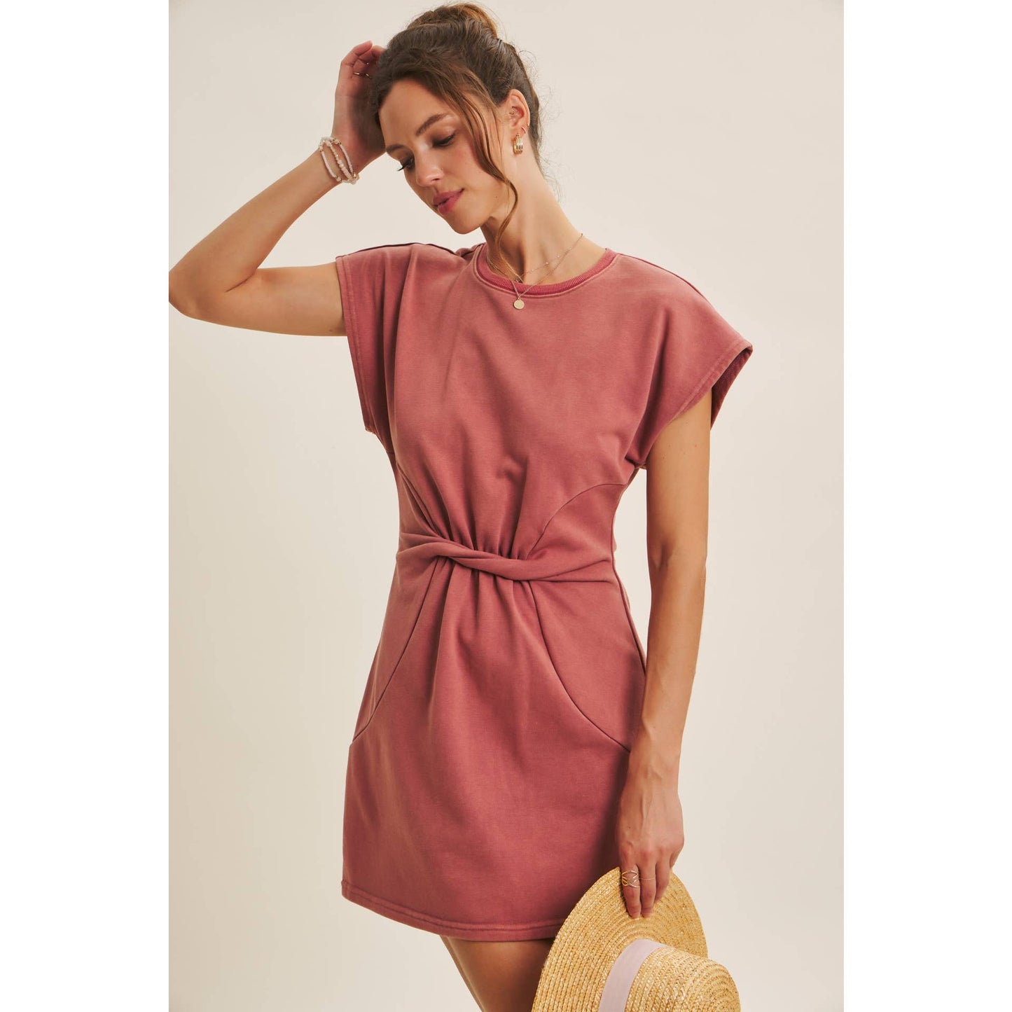 Twist Terry Mini Dress