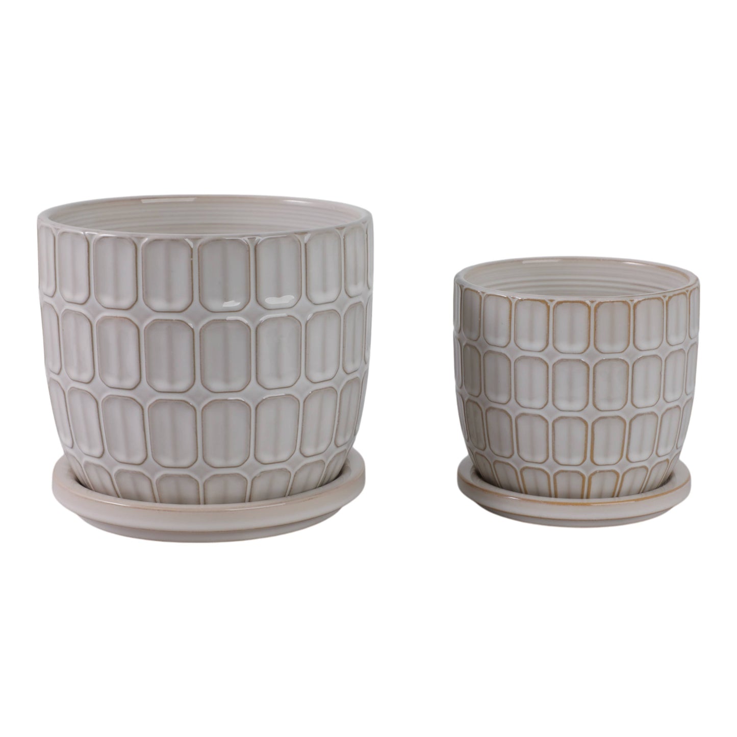 White Ceramic Squoval in Saucer