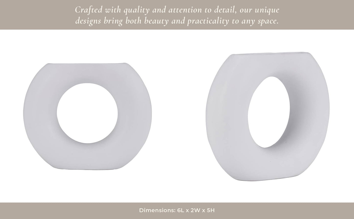 White Ceramic Donut Round Cut-Out