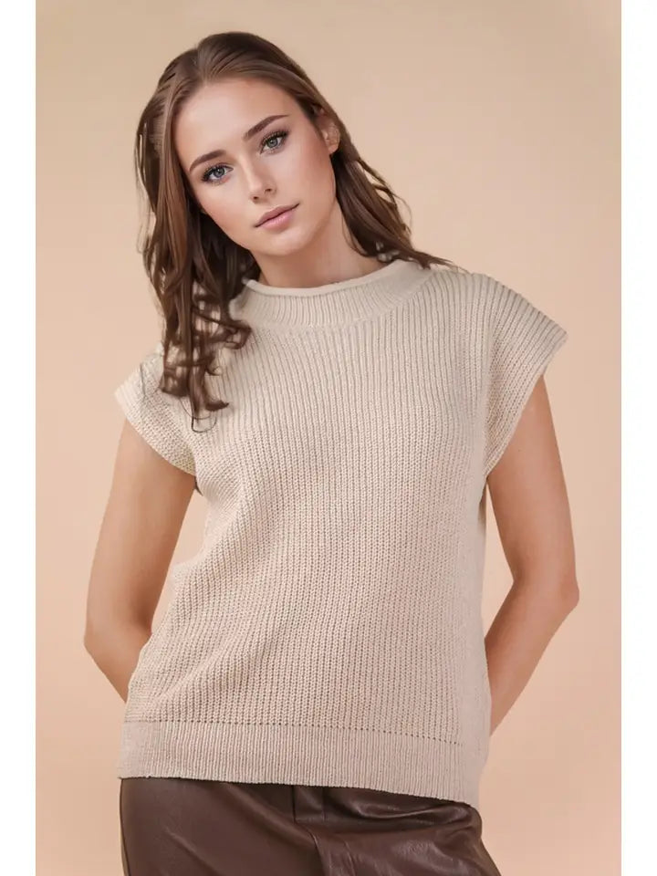 Oversized Soft Knit Sweater Vest Top