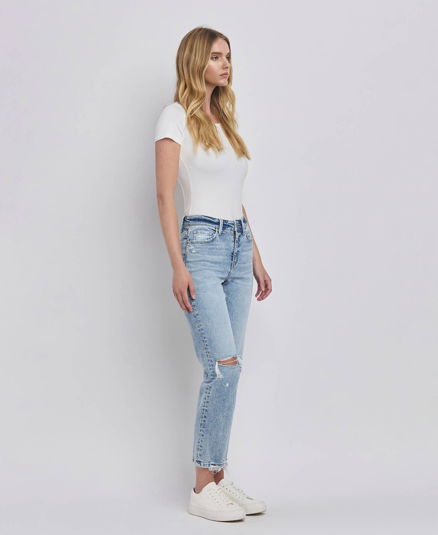 Vivid Flying Monkey High Rise Distressed Crop Straight
