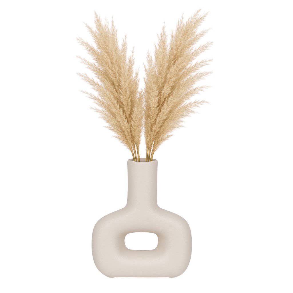 Ivory Ceramic Modern Abstract Cut-out