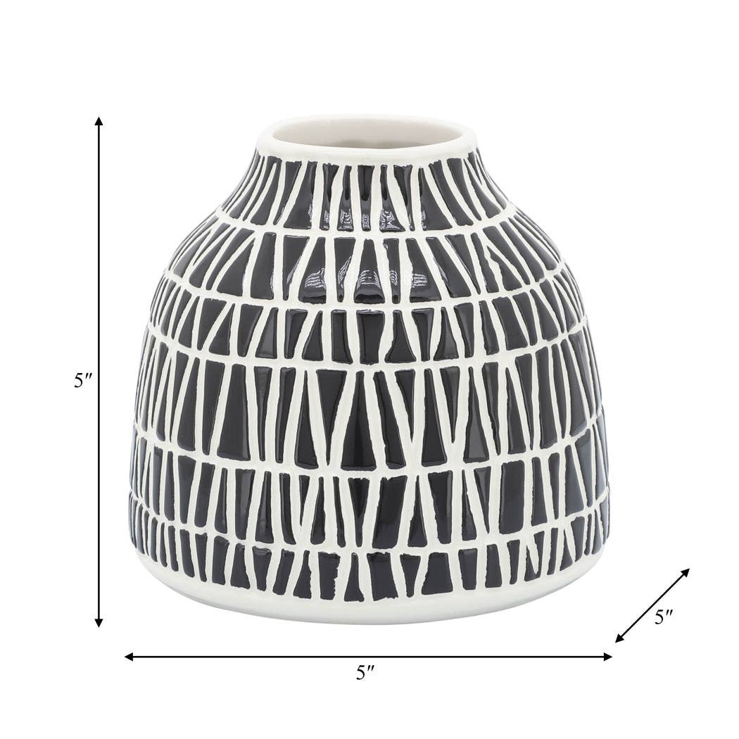 Black Ceramic Modern Tribal Pattern