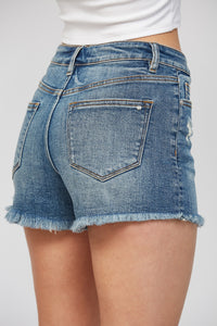 Oxford Blue Mica Mid-Rise Shorts