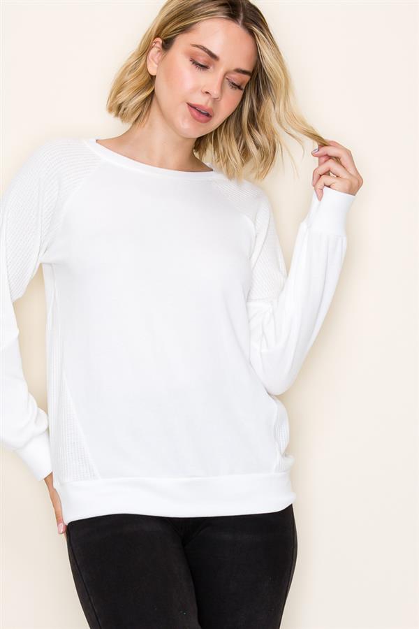 Monaco Rib Textured Knit Top