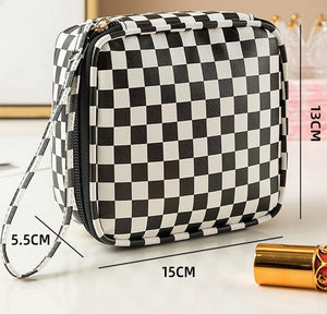 Checker Cosmetic Makeup Travel Bag