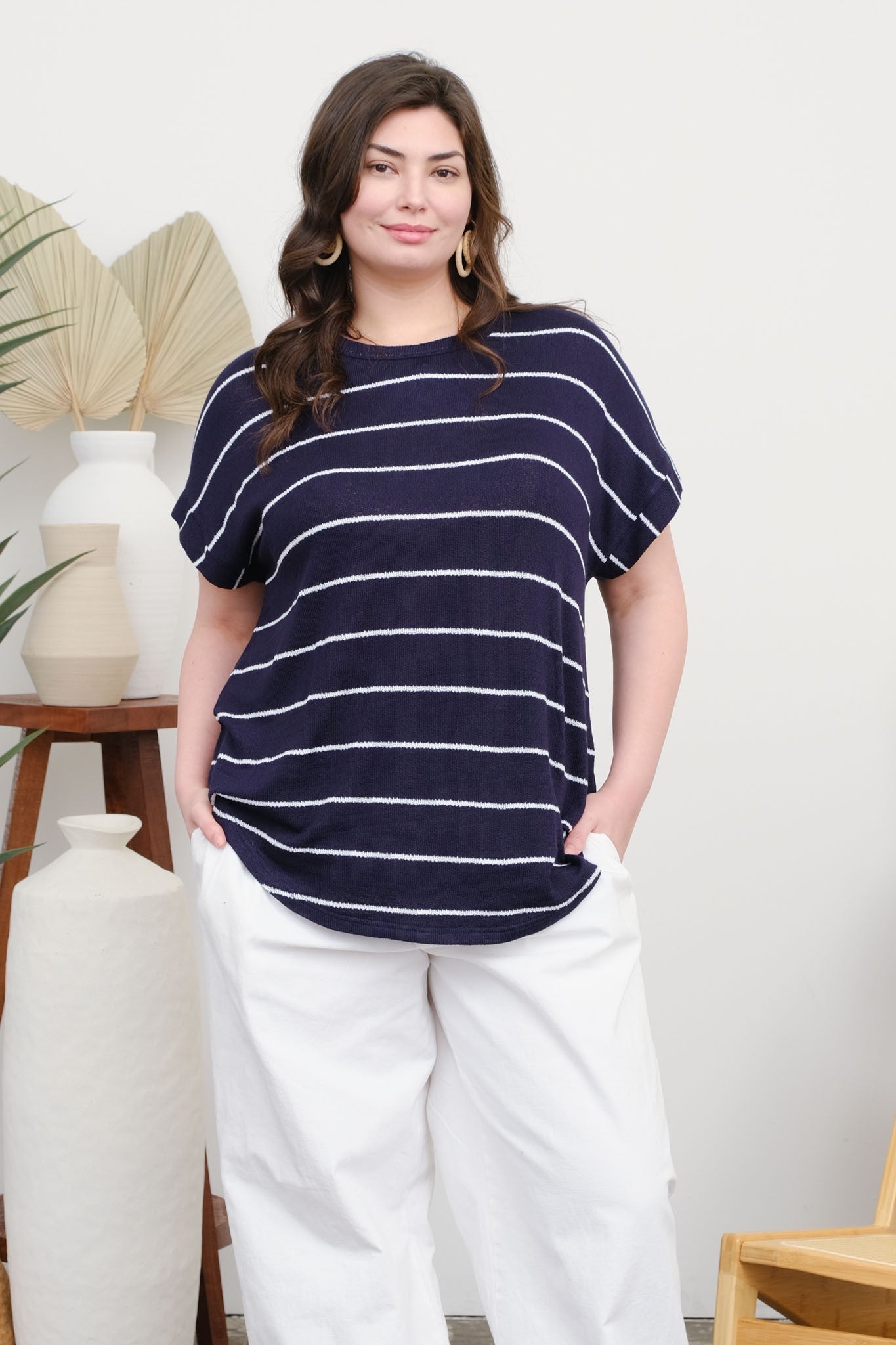 Striped Relaxed Knit Top