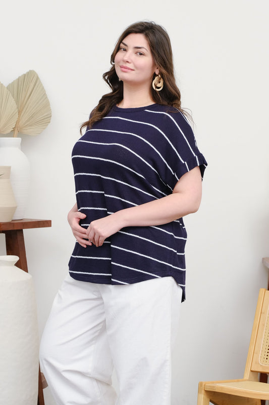 Striped Relaxed Knit Top