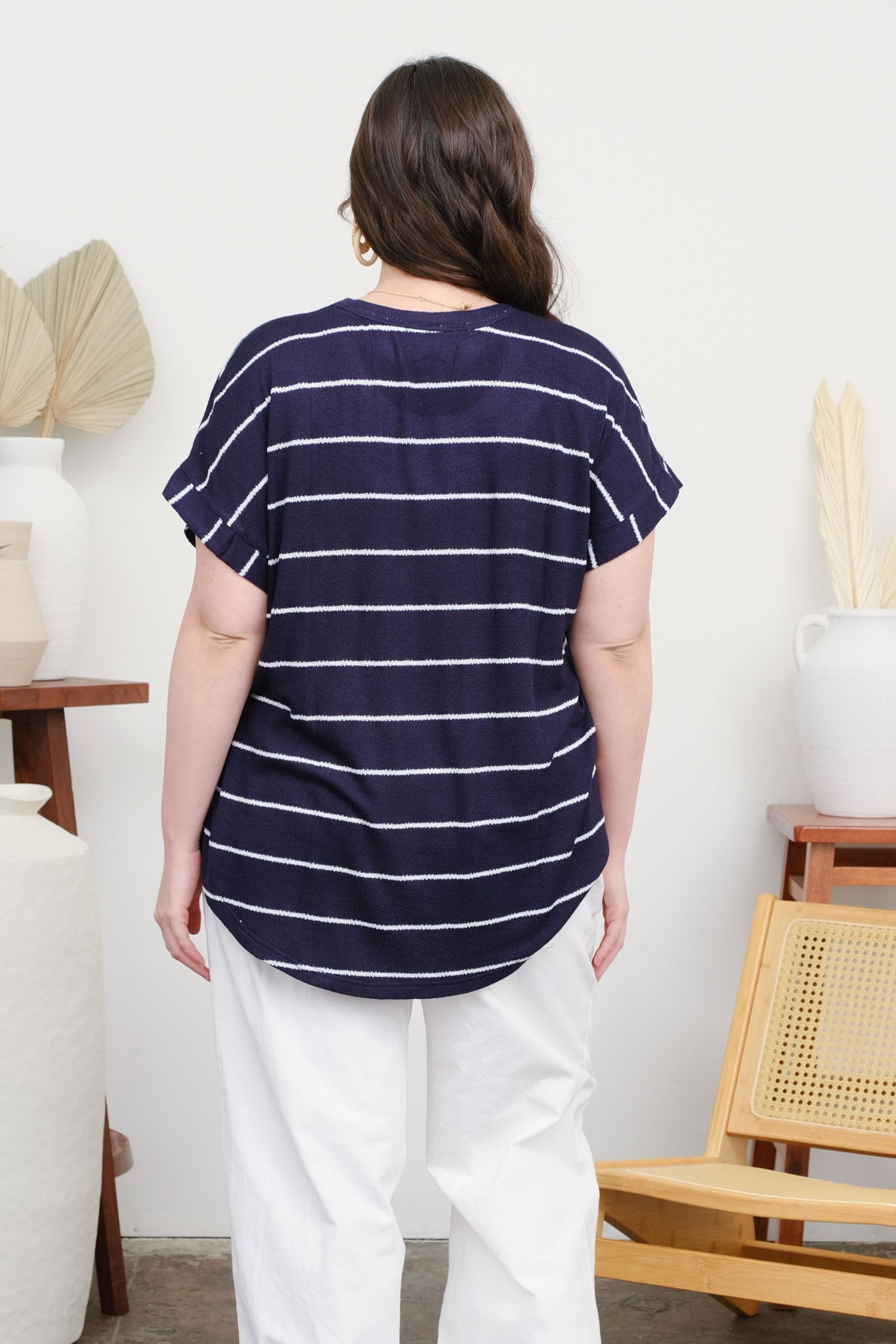Striped Relaxed Knit Top
