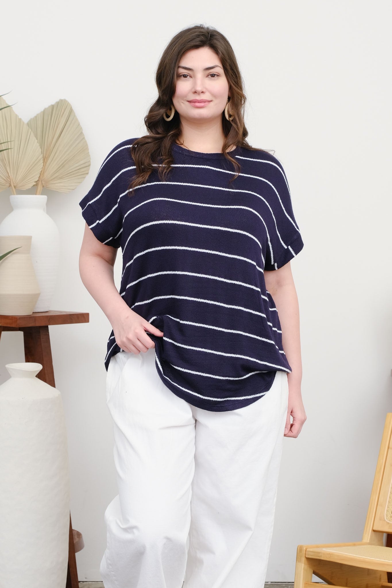 Striped Relaxed Knit Top