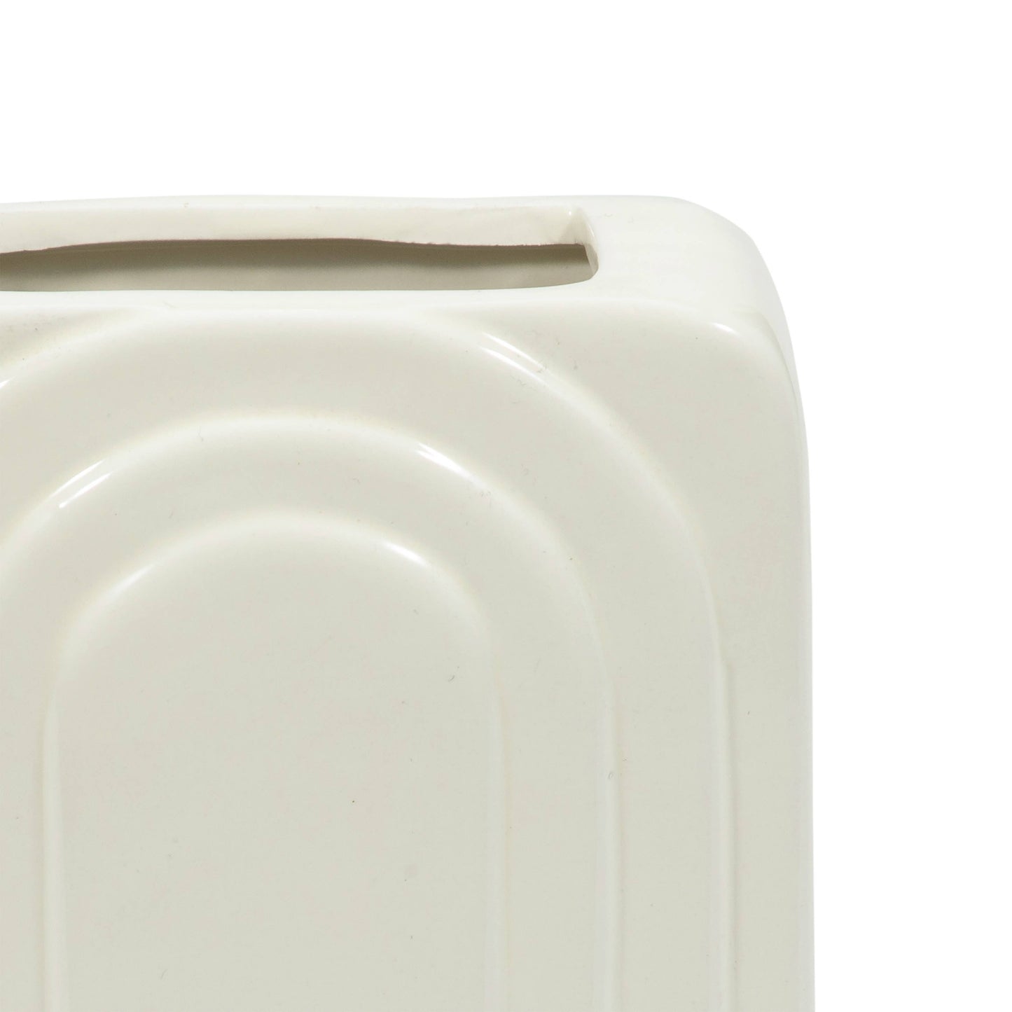 White Ceramic Rectangle Etched Arch