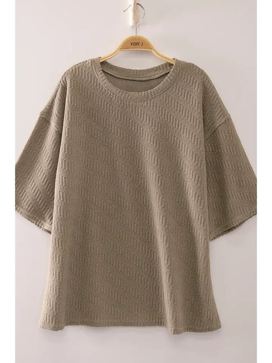 Textured Short Sleeve Top