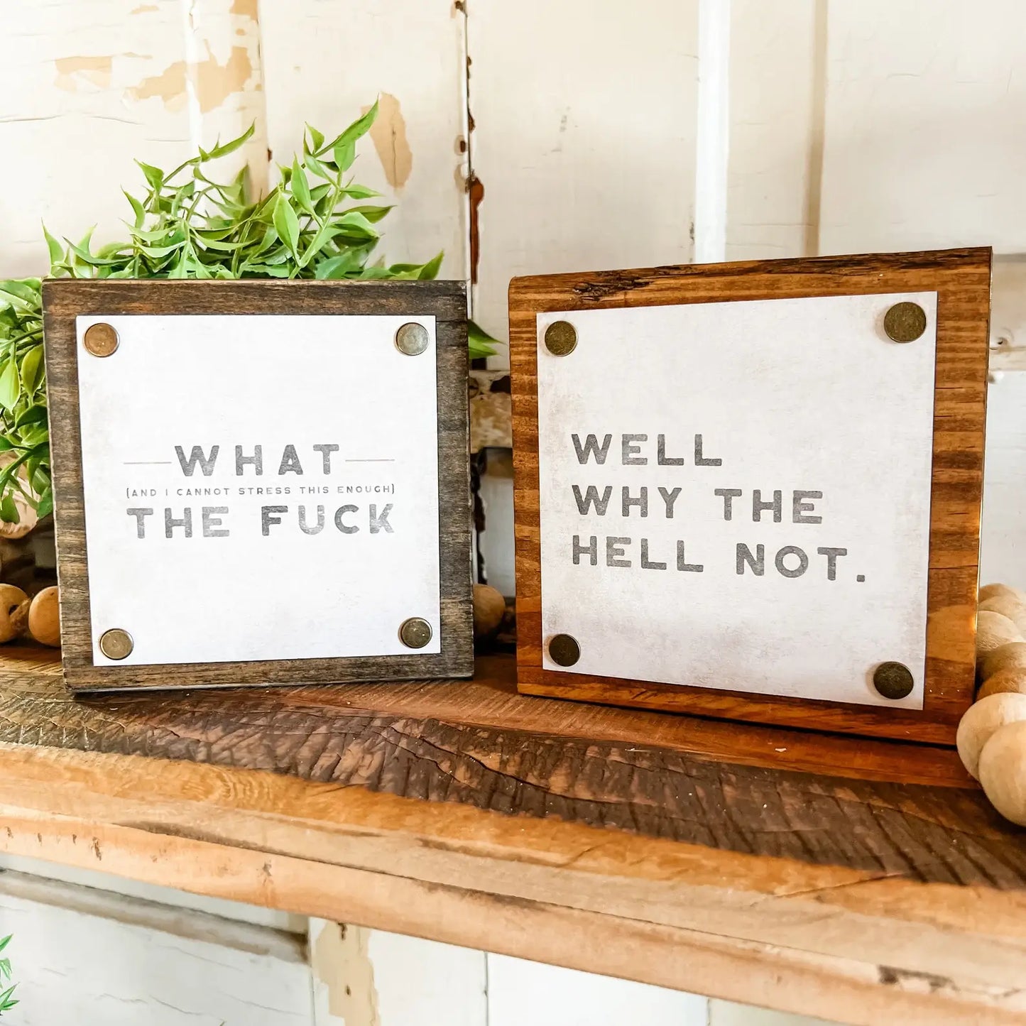 Funny Mini Wood Block Sign