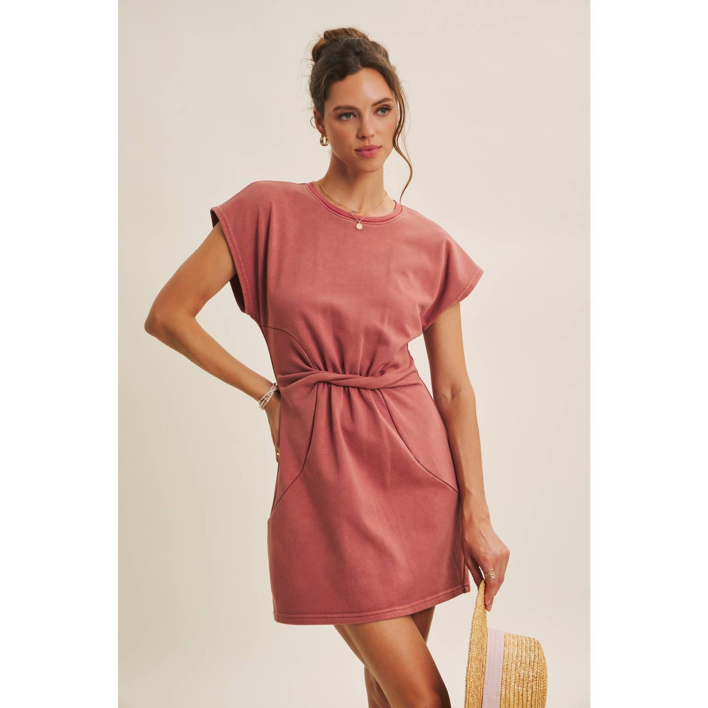 Twist Terry Mini Dress