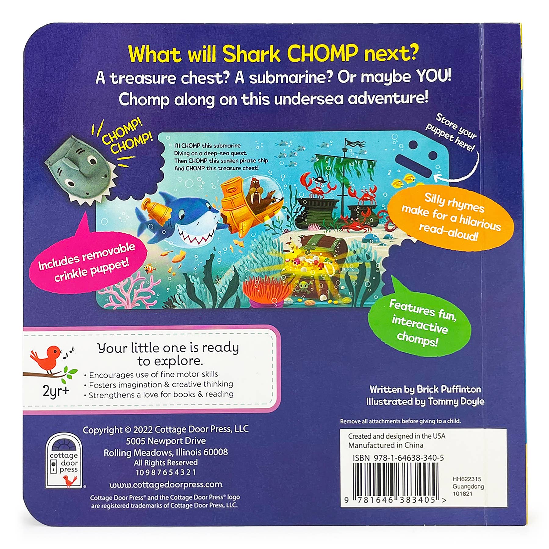 Chomp Chomp Shark Board Book with Finger Puppet
