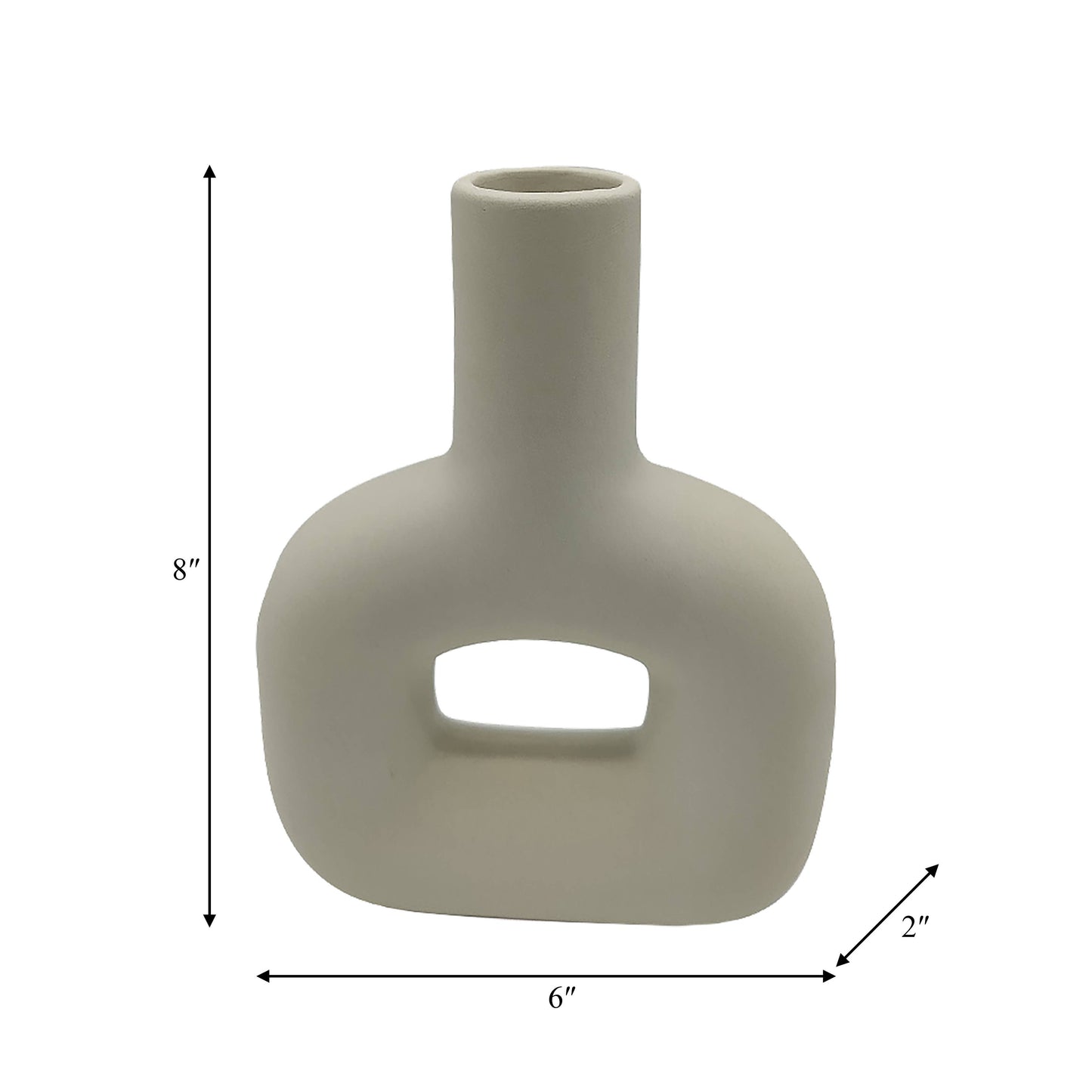 Ivory Ceramic Modern Abstract Cut-out