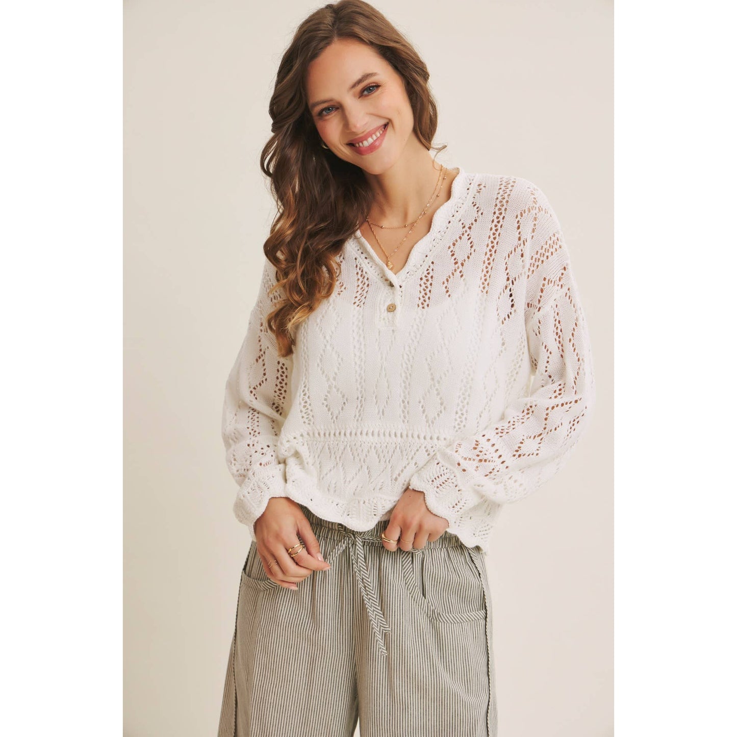 Crochet Scalloped Sweater