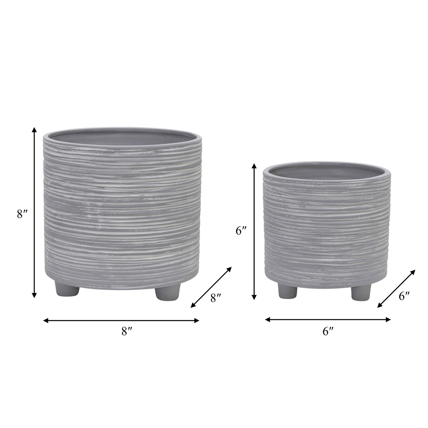 Grey Patterned Ceramic Footed